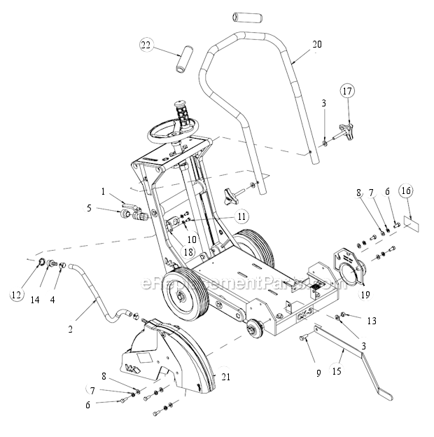 Page E Diagram and Parts List for CX-3 Robin Engine MK Diamond Concrete Saw